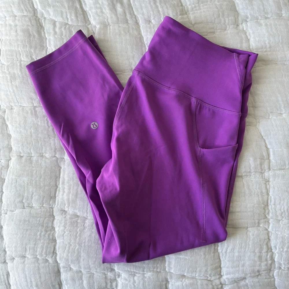 Lululemon Wunder Train High Rise Crop with Pockets - 23” - moonlit magenta - Picture 1 of 7
